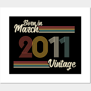 Vintage Born in March 2011 Posters and Art